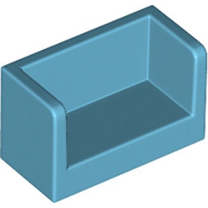 Wall Double Corner 1 x 2 x 1 (Medium Azure)