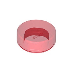 Tile 1 x 1 Round (Transparent Red)