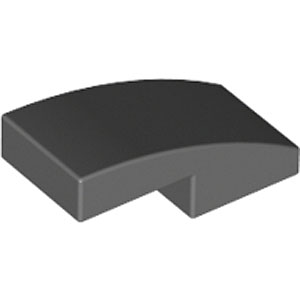 Plate with Bow 1 x 2 x 2/3 (Dark Stone Gray)