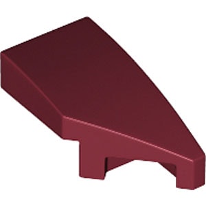 Right Plate 1 x 2 with Bow 45° Cut (Dark Red)