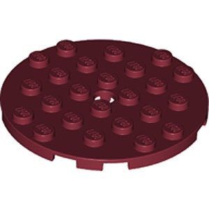 Plate 6 x 6 Round with Tube Pin (Dark Red)