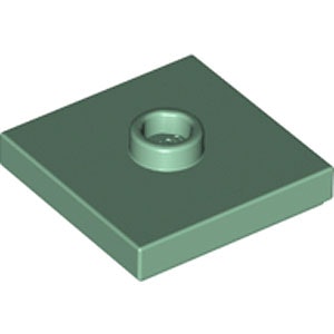 Plate 2 x 2 with 1 Knob (Sand Green)