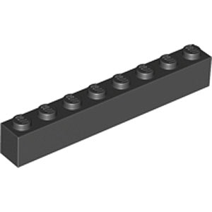 Brick 1 x 8 (Black)