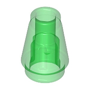 Cone Small 1 x 1 (Transparent Green)