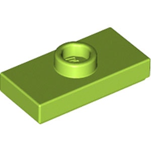 Plate 1 x 2 with 1 Knob (Lime)