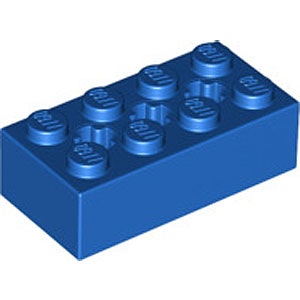 Brick 2 x 4 with Cross Hole (Blue)