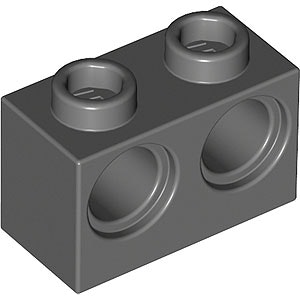 Brick 1 x 2 M. 2 Holes Ø 4,87 (Dark Stone Gray)