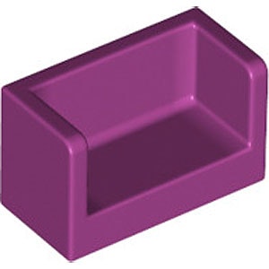 Wall Double Corner 1 x 2 x 1 (Magenta)