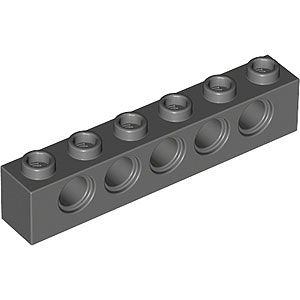 Brick 1 x 6 Ø4,9 (Dark Stone Gray)