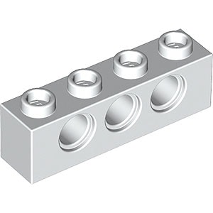 Technic Brick 1 x 4 Ø4,9 (White)