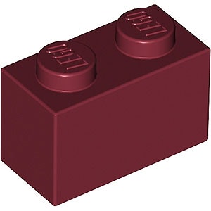 Brick 1 x 2 (Dark Red)