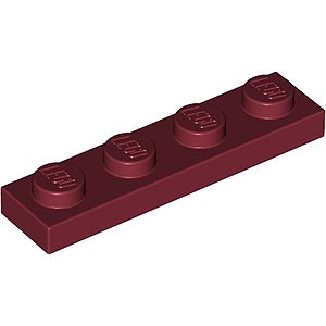 Plate 1 x 4 (Dark Red)