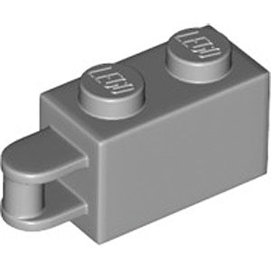 Brick 1 x 2 with 3.2 Shaft Vert. End (Medium Stone Gray)