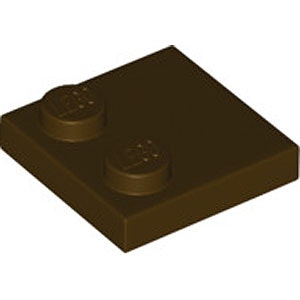 Plate 2 x 2 with Reduced Knobs (Dark Brown)
