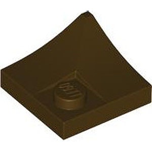 Plate 2 x 2 x 2/3 Bow Inverted Bow (Dark Brown)