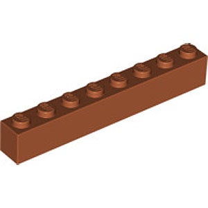 Brick 1 x 8 (Dark Orange)