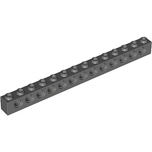 Technic Brick 1 x 14 Ø4,9 (Dark Stone Gray)