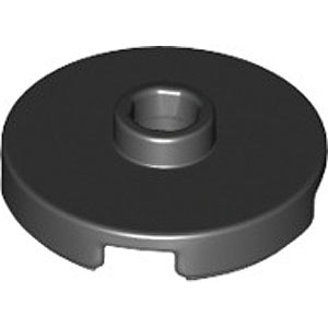 Plate Round with 1 Knob (Black)