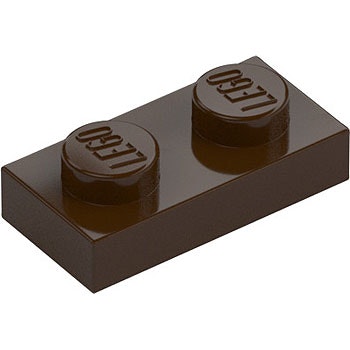 Plate 1 x 2 (Dark Brown)
