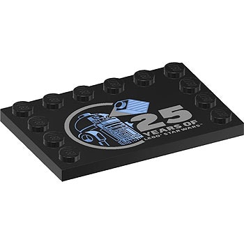 Plate 4 x 6 with 12 Knobs (Black)