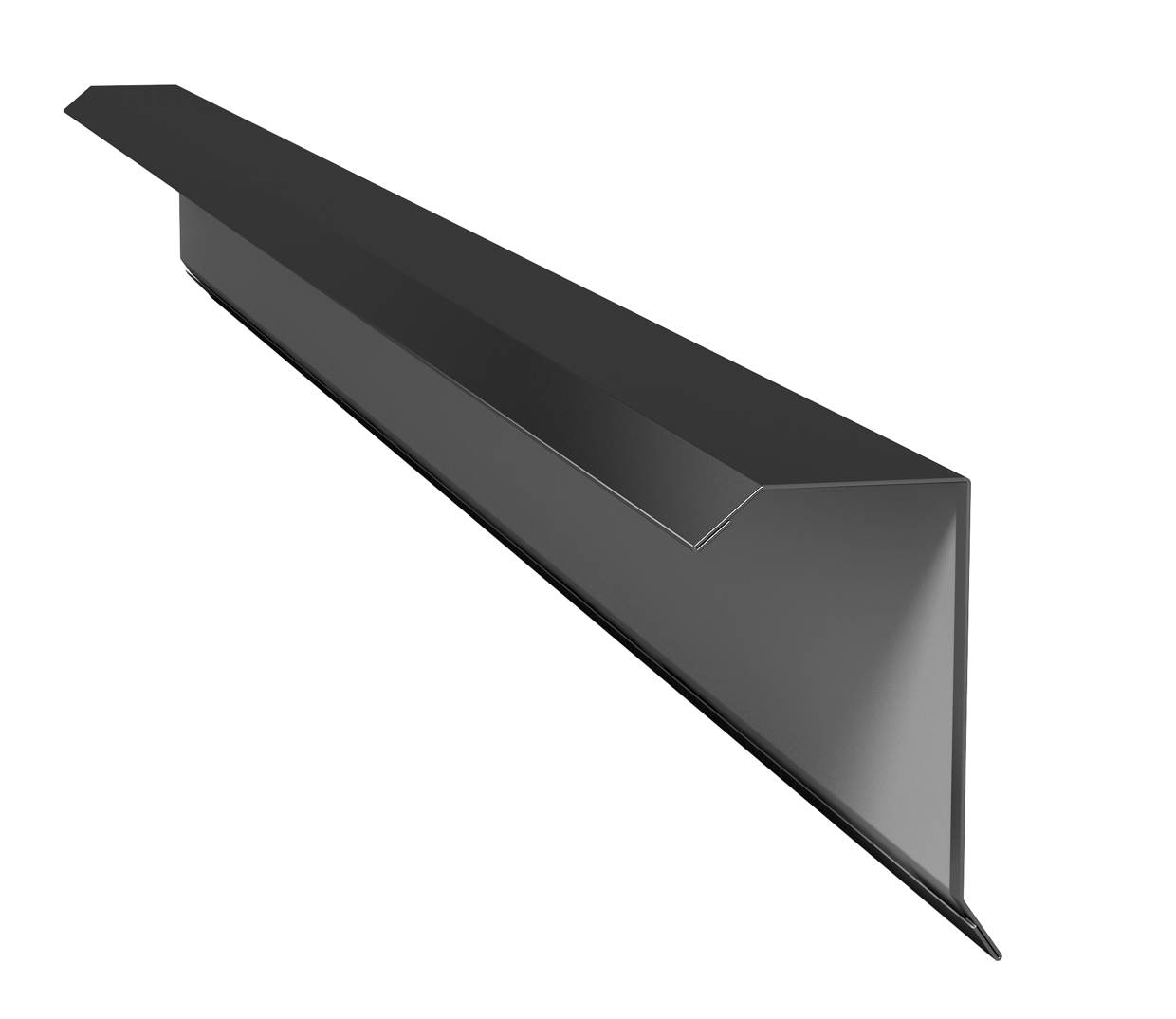 V4 – Vindskiveplåt för papptak-svart-blank-höger-A:30B:50C:50D:25E:15F:15L:4500