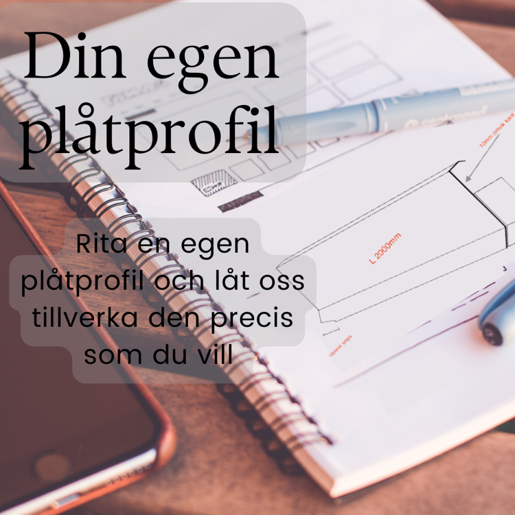 Helt egen plåtprofil-svart-matt-A:182L:3150-M
