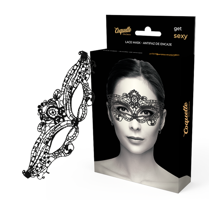 Coquette chic desire lace mask svart