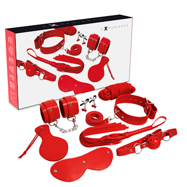 Experience BDSM fetisch kit på 8 delar röd