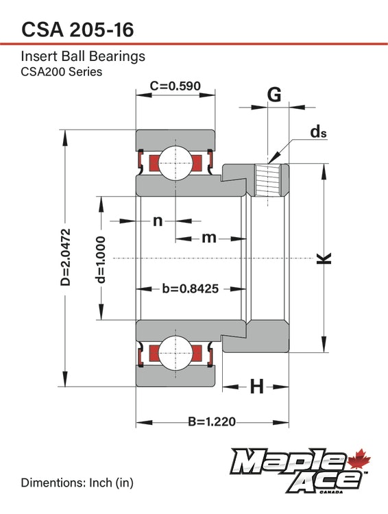CSA205-16 Insatslager 1" med excentrisk låsning