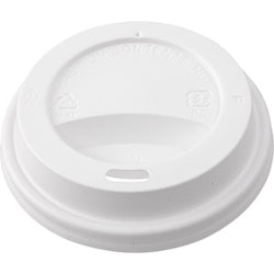 Kupollock plast till 237 ml bägare 1000st Vit