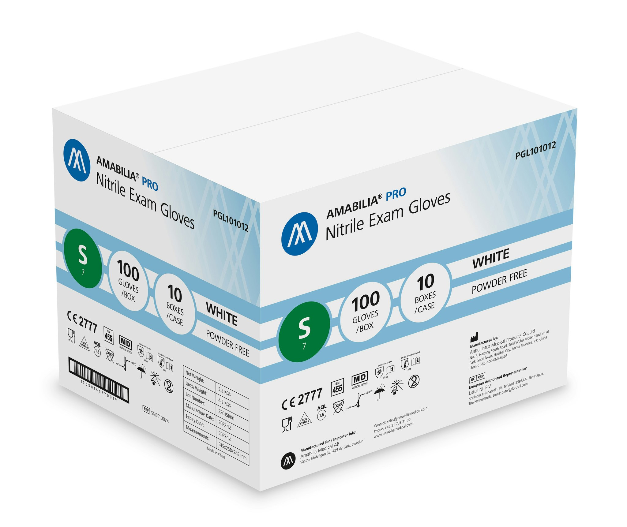 Nitrilhandskar Vit S 100st Amabilia Pro