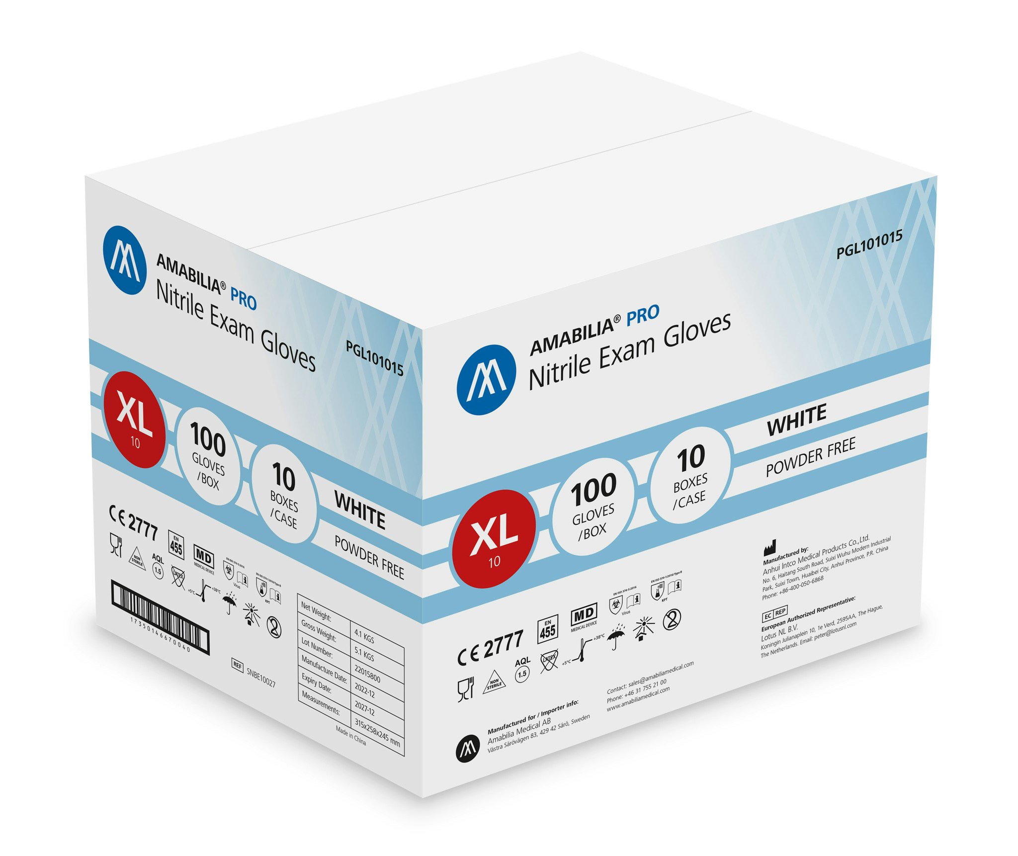 Nitrilhandskar Vit XL 100st Amabilia Pro