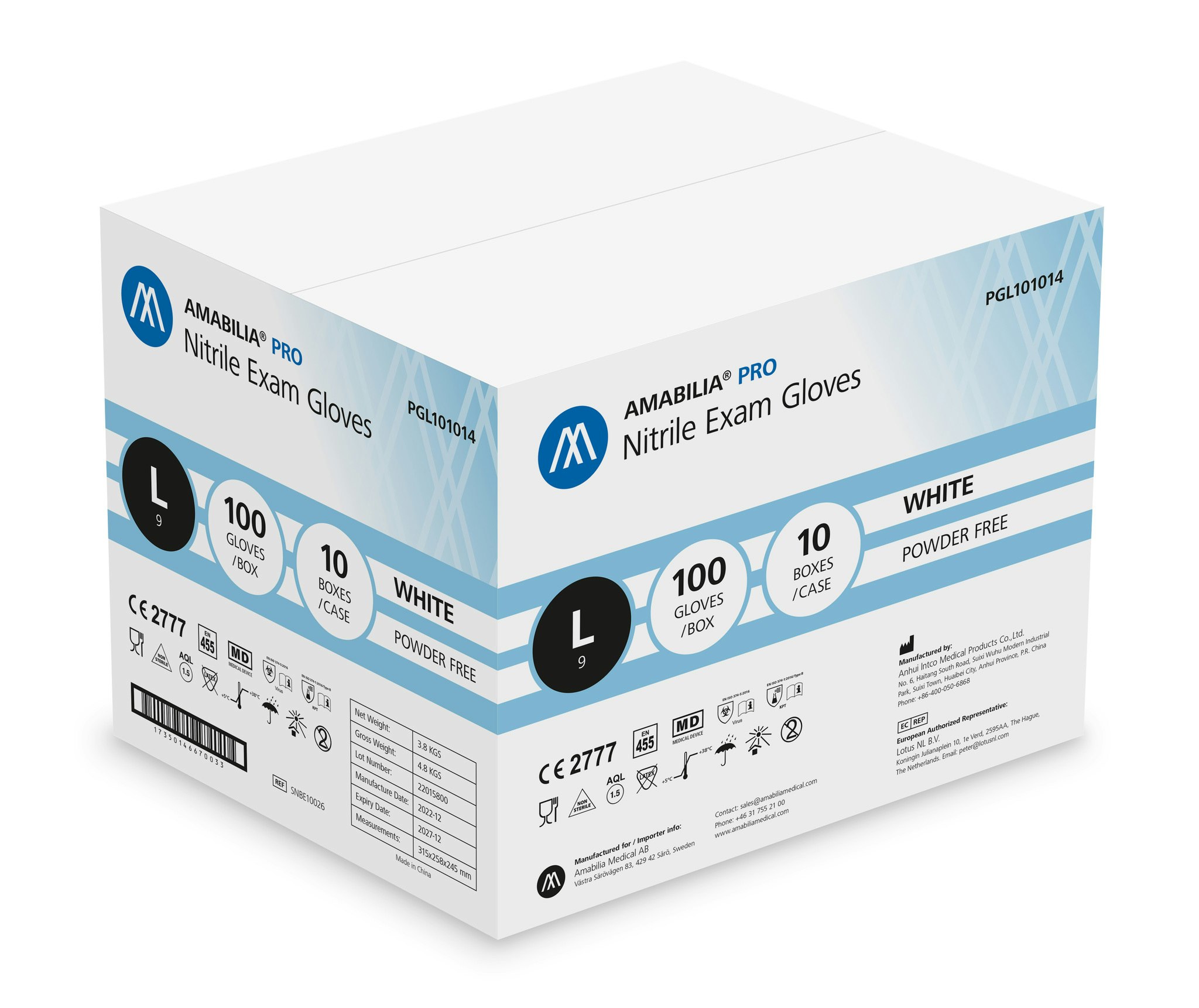 Nitrilhandskar Vit L 100st Amabilia Pro