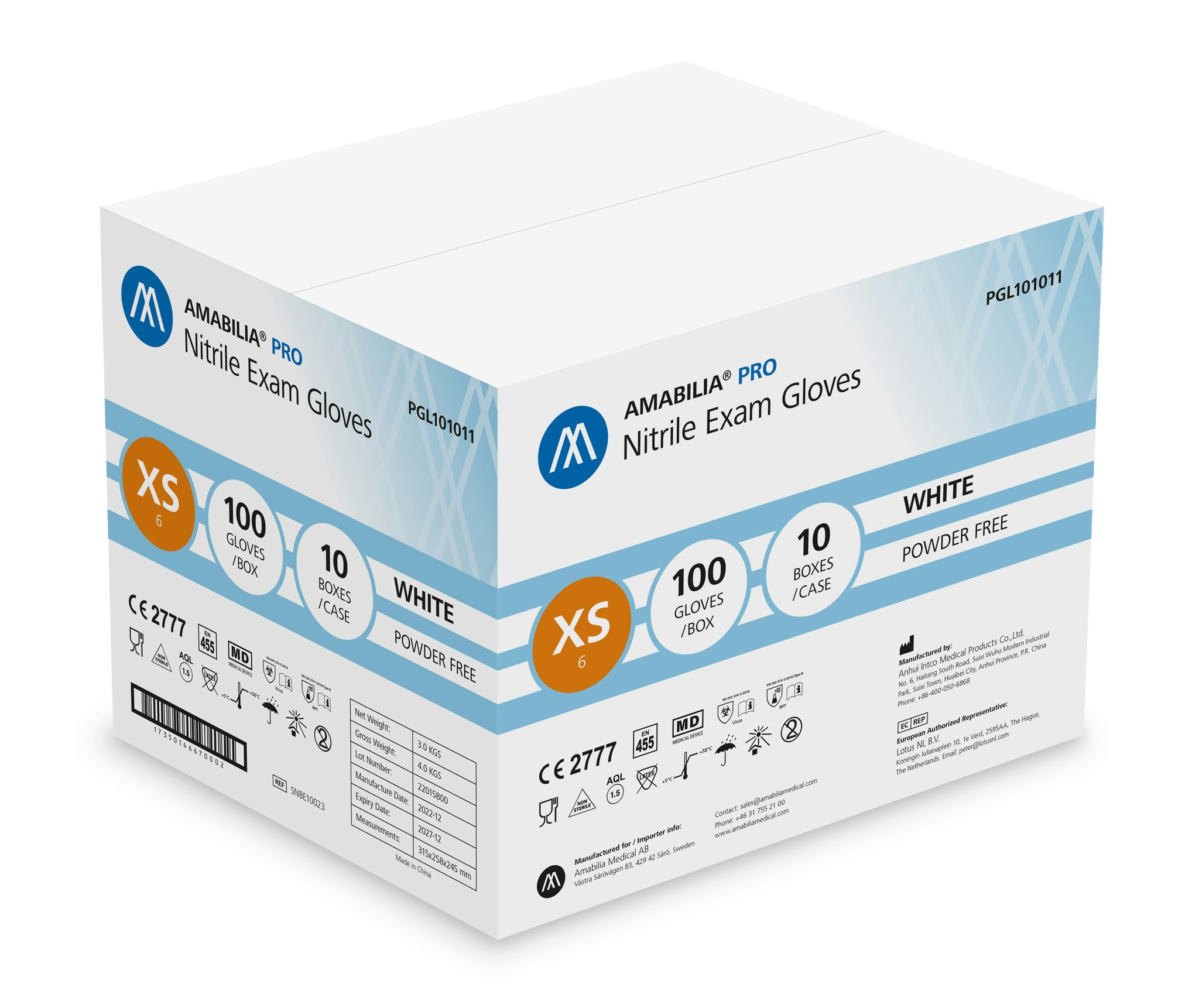 Nitrilhandskar Vit XS 100st Amabilia Pro