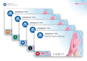 Nitrilhandskar Rosa L 100st Amabilia Pro