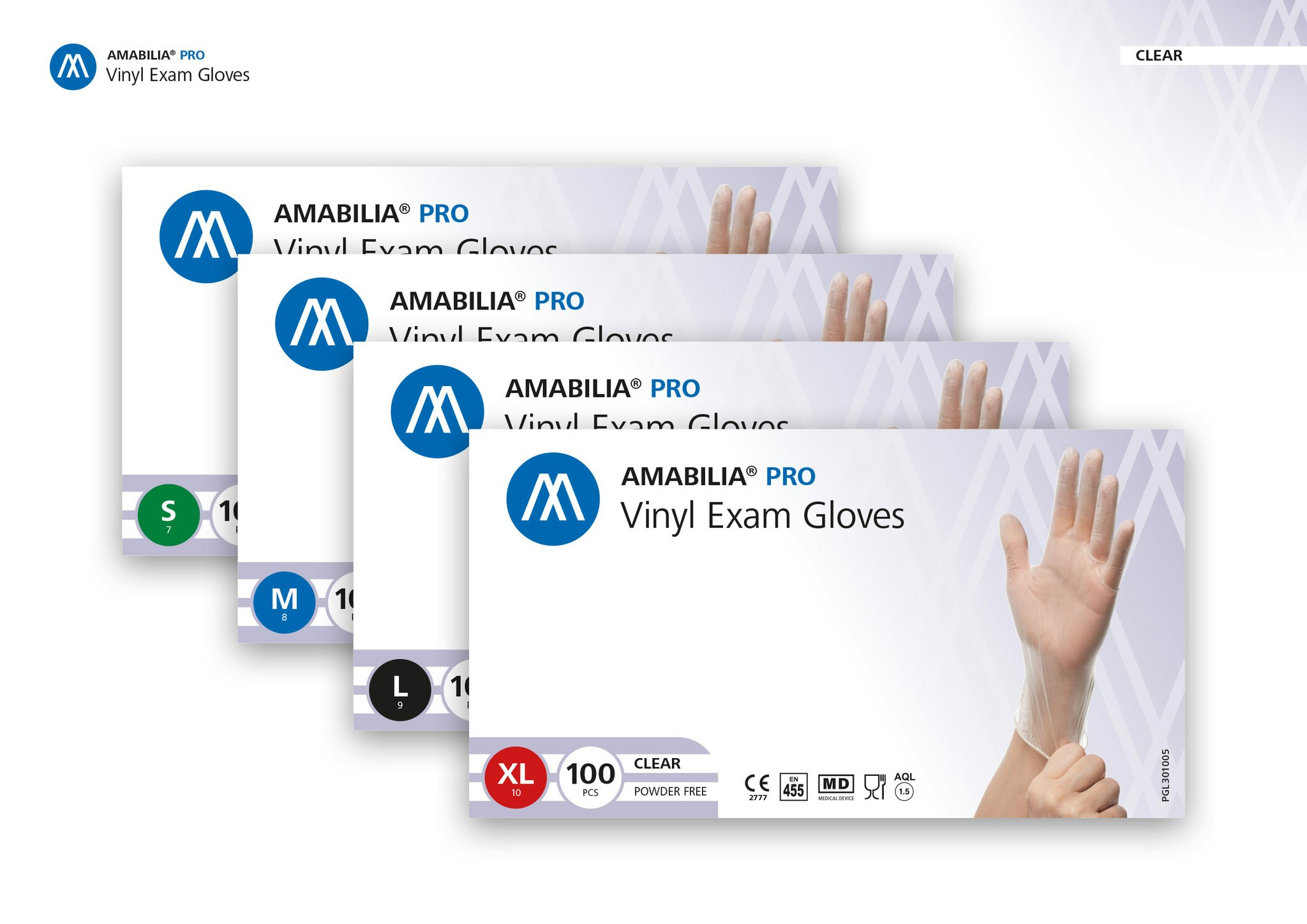 Vinylhandskar Transparent XL 100st Amabilia Pro