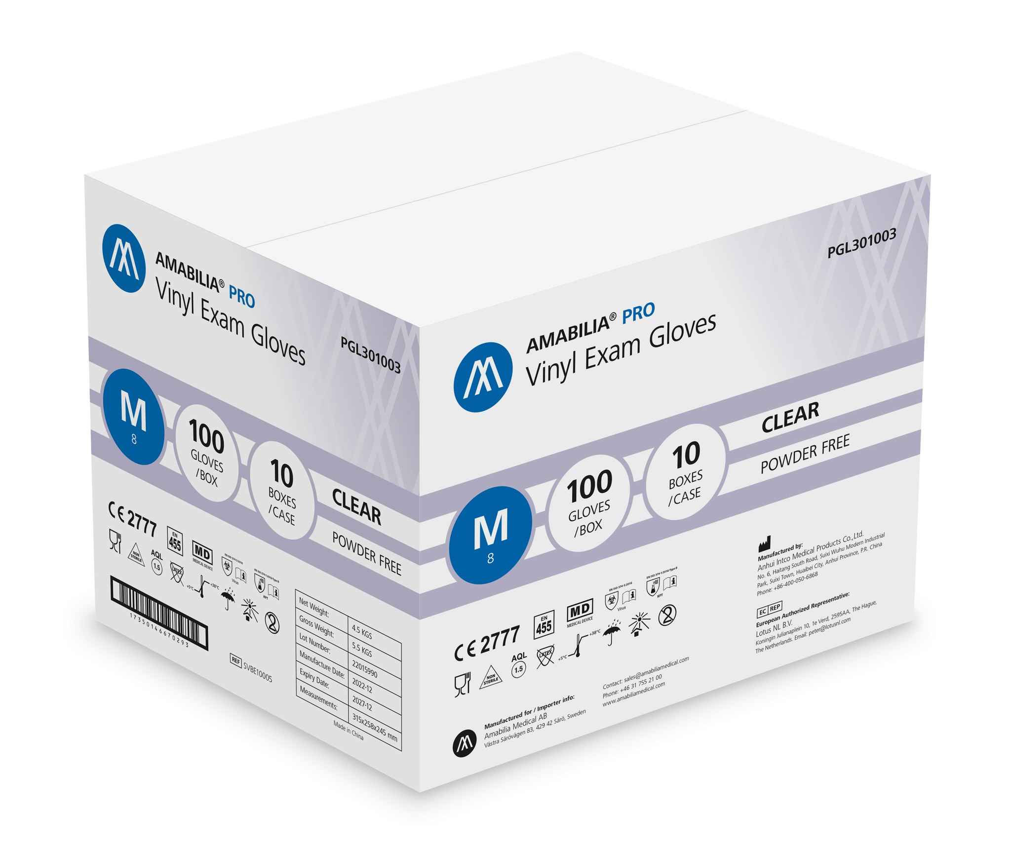 Vinylhandskar Transparent M 100st Amabilia Pro