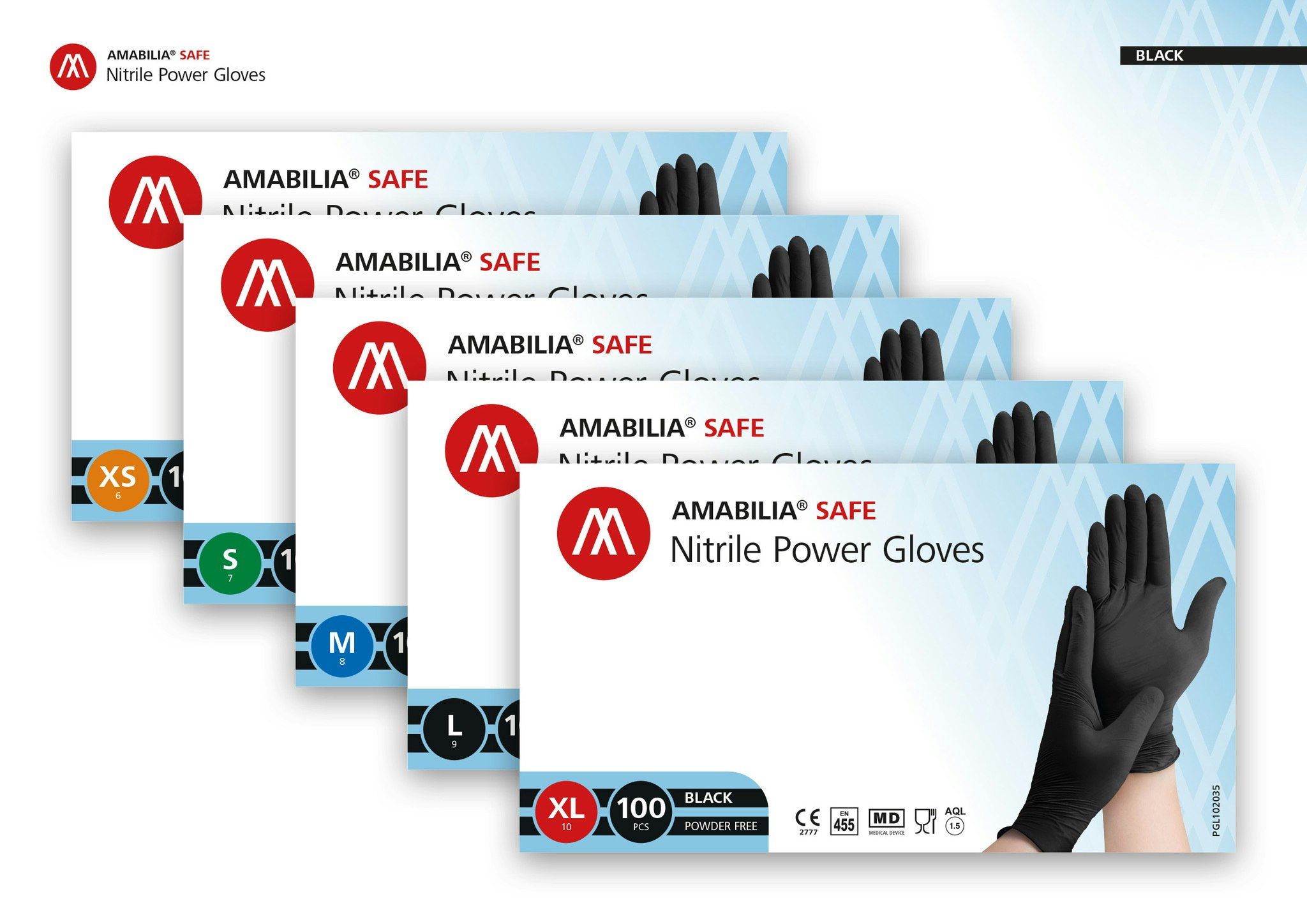 Nitrilhandskar Svart Power XL 100st Amabilia Safe