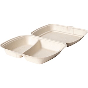 Hämtbox 2-fack, bagasse, 200st