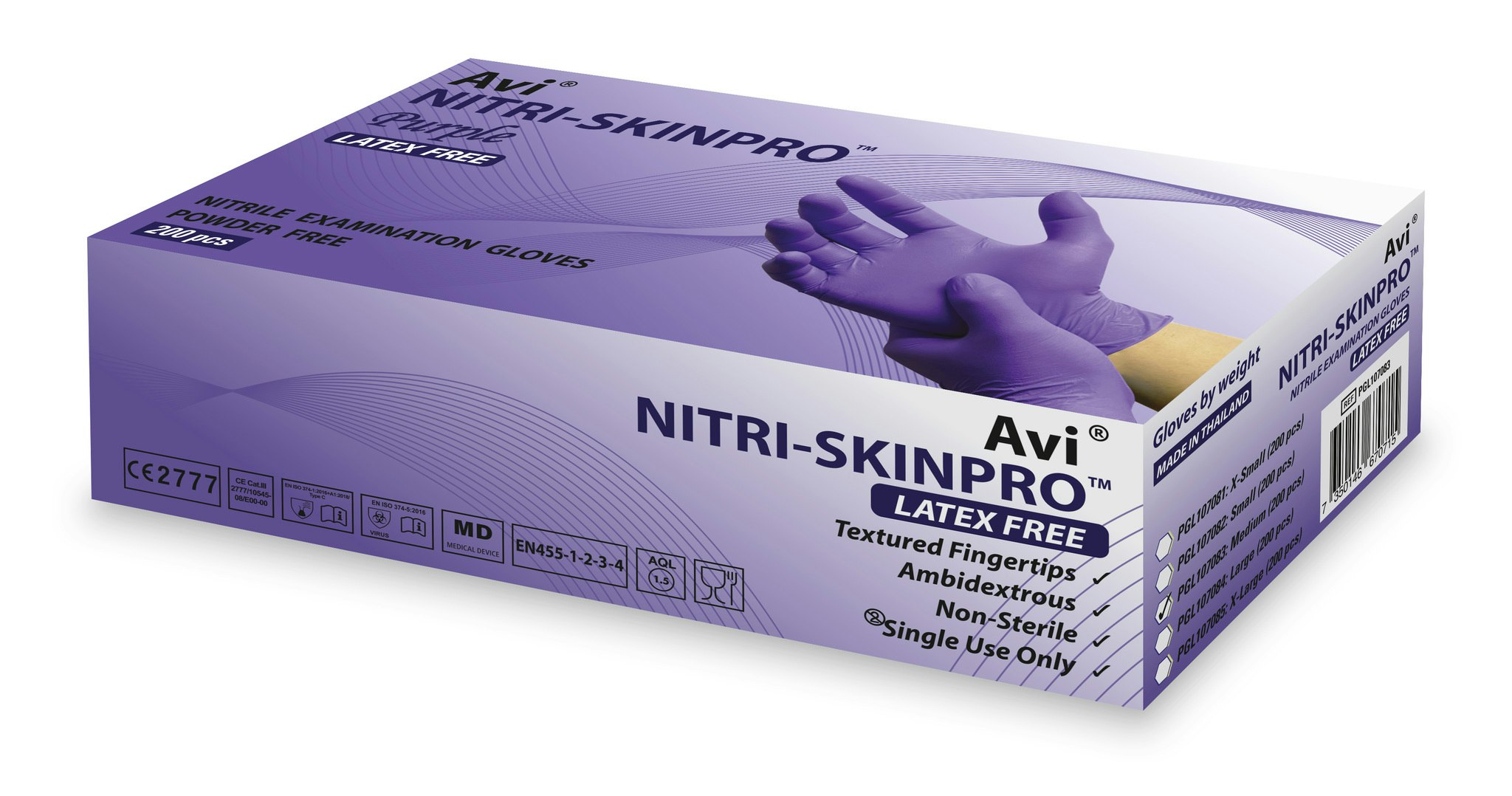 Nitrile SkinPro Gloves Purple M 200pcs
