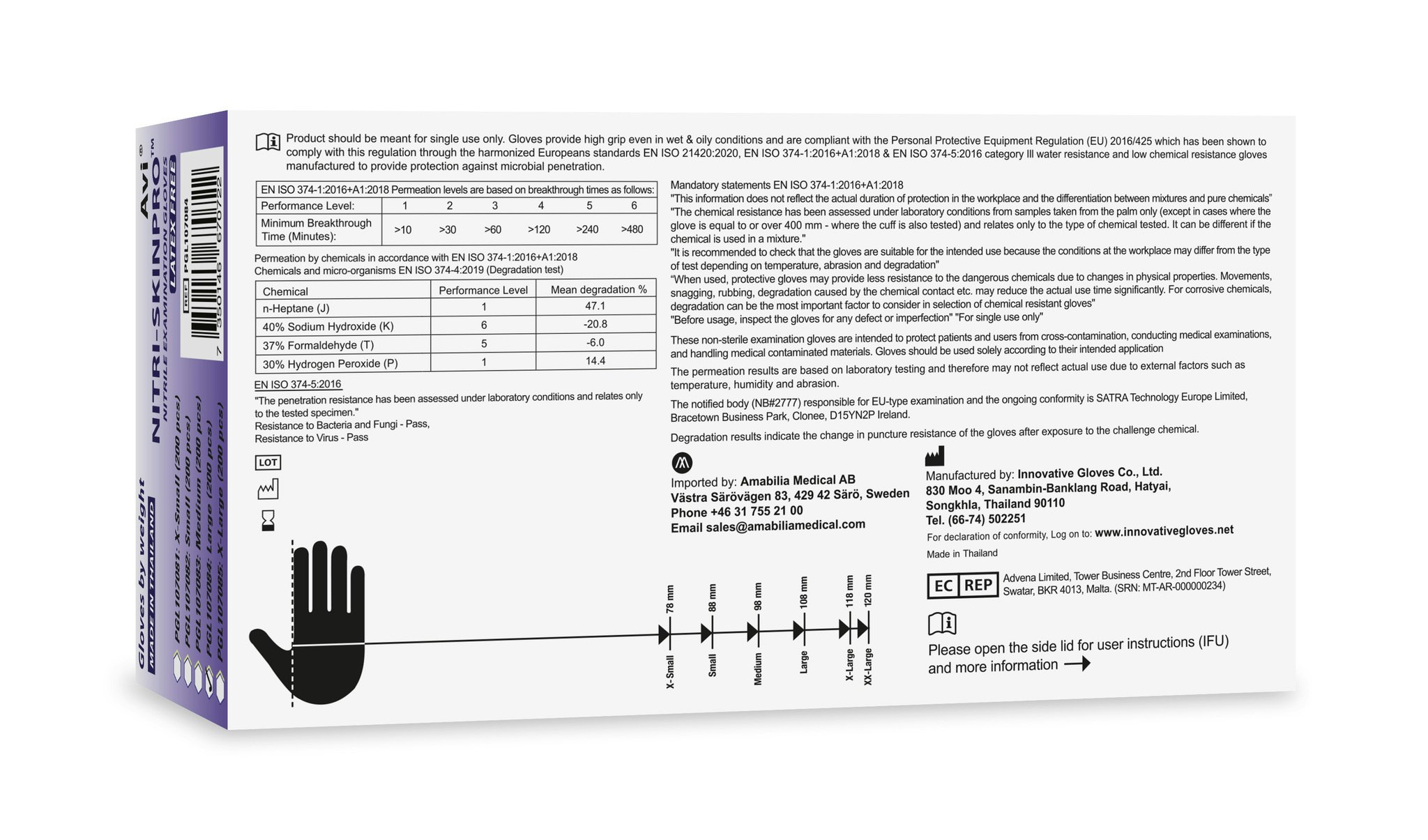 Nitrile SkinPro Gloves Purple L 200pcs