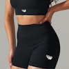 Fitwyze Black Ribbed Seamless Shorts