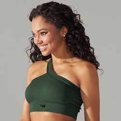 Fitwyze Olive Green Ribbed Seamless Sport-bh