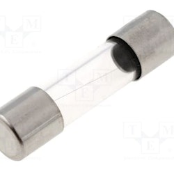 Sikring; quick blow; 2A; 250VAC; cylindrical,glass; 5x20mm