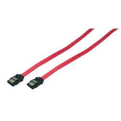 LOGILINK SATA kabel 50cm, SATA/M to SATA/M, 6 Gbps, latch, rød