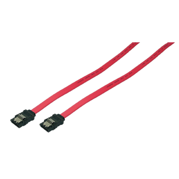 SATA-kabel 90 cm, SATA/M to SATA/M, 6 Gbps, latch, rød