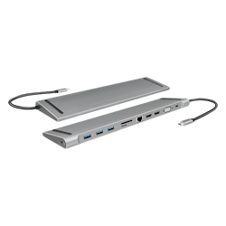 Logilink USB 3.2 Gen 1 Docking Station, USB-C, 11-Port, PD, silver