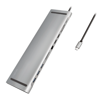 Logilink USB 3.2 Gen 1 Docking Station, USB-C, 11-Port, PD, silver