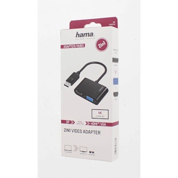Hama Adapter Multimedia 2-i-1 DisplayPort-VGA/HDMI 4K