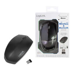 Logilink Ergonomisk trådløs og Bluetooth-mus | 2,4 GHz | 1200 dpi *